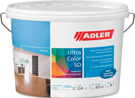 Цветная глубоко матовая краска стойкая к влажной уборке Aviva Ultra-Color SD